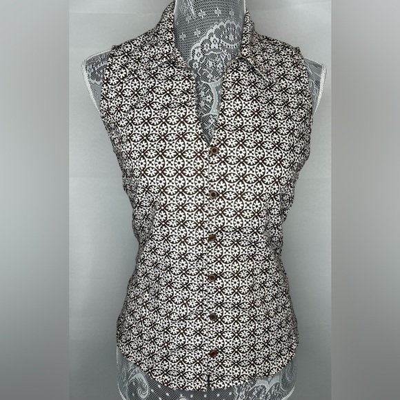 Jones New York Signature Womens Sleeveless top tie back Summer Hippie Boho Sun - Picture 1 of 5